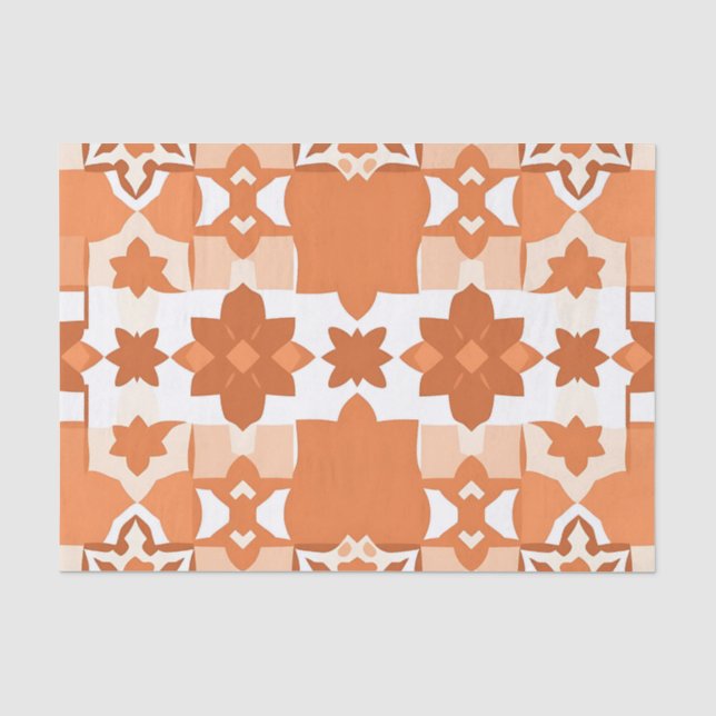 Terracotta Moroccan Tile Pattern Tissue Paper (Front)