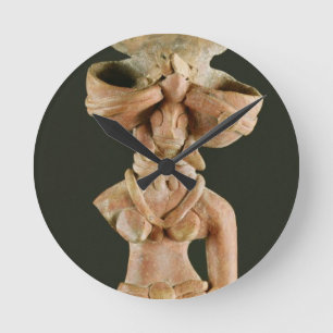 Terracotta Mother Goddess, Mohenjodaro, 2300-1750 Round Clock