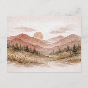Terracotta Mountain Landscape Pine Forest Postcard