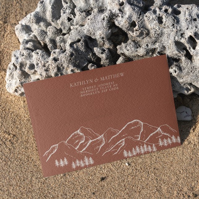 Terracotta Mountain Pine Tree Outdoor Wedding Envelope (Creator Uploaded)