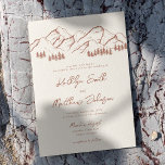Terracotta Mountain Pine Tree Outdoor Wedding Invitation<br><div class="desc">Terracotta Mountain Pine Tree Minimalist Outdoor Modern Wedding Invitation Card. Celebrate your special day with this elegant and beautiful wedding invitation card to beautify your special occasion. All the texts are pre-arranged for you to personalize easily and quickly with your own details. If you need further customization or matching items,...</div>