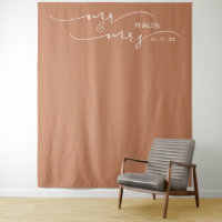 Terracotta Mr. and Mrs. Wedding Photo Banner