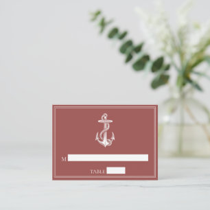 Terracotta Nautical Ancre Mariage Place Cartes