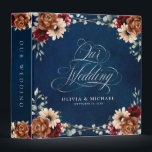 Terracotta Navy Blue Burgundy Geometric Wedding  Binder<br><div class="desc">Elegant Navy blue,  Terracotta ,  Orange earthy floral theme wedding binder featuring elegant bouquet of Navy blue,  Terracotta colour roses peonies  and green eucalyptus leaves. Please contact me for any help in customization or if you need any other product with this design.</div>