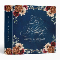 Terracotta Navy Blue Burgundy Geometric Wedding
