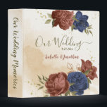 terracotta navy blue floral wedding photo album  binder<br><div class="desc">Beautiful earth tone fall wedding photo album binder,  featuring terracotta and navy blue flowers with green leaves . The gold glitter details are simulated. It is suitable for both wedding and engagement invites. FOR MORE MATCHING PRODUCTS click on the collection above or contact me</div>