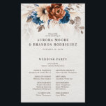 Terracotta Navy Blue Pampas Grass  Wedding Program<br><div class="desc">Elegant Navy blue,  Terracotta ,  Orange earthy floral theme wedding program fan featuring elegant bouquet of Navy blue,  Terracotta colour roses peonies  and eucalyptus leaves. Please contact me for any help in customization or if you need any other product with this design.</div>