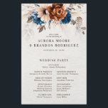 Terracotta Navy Blue Pampas Grass  Wedding Program<br><div class="desc">Elegant Navy blue,  Terracotta ,  Orange earthy floral theme wedding program fan featuring elegant bouquet of Navy blue,  Terracotta colour roses peonies  and eucalyptus leaves. Please contact me for any help in customization or if you need any other product with this design.</div>