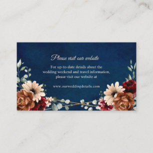 Terracotta Navy Burgundy Greenery Website Details  Enclosure Card