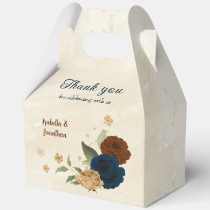terracotta navy floral wedding favor box