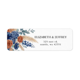 Terracotta Navy Pampas Greenery Modern Wedding