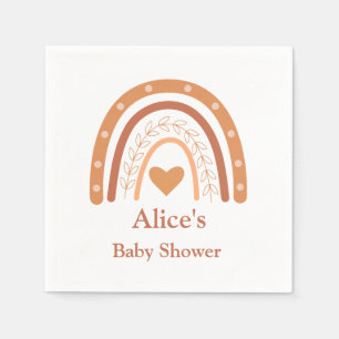 Terracotta Neutral boho rainbow Baby Shower Napkin