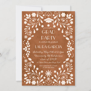 Terracotta Neutral Mexican Graduation Photo Invitation