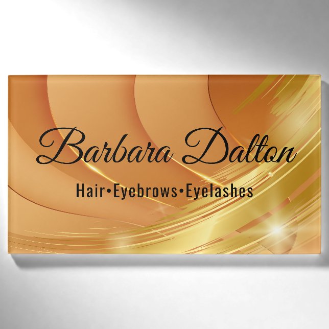Terracotta Ochre Beige Gold Name Tag (Front)