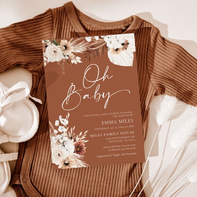 Terracotta Oh Baby, Baby Shower Invitation  (Creator Uploaded)