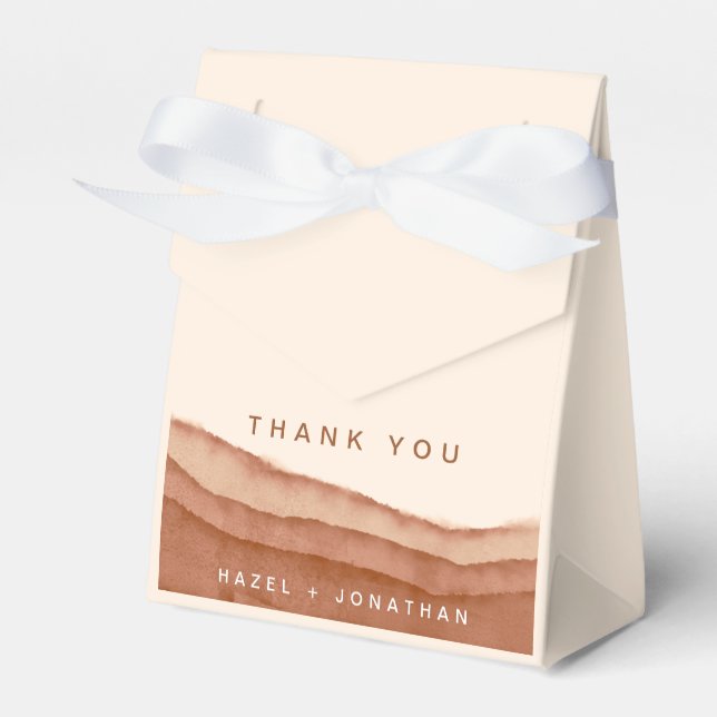 Terracotta Ombre Boho Favor Box (Front Side)