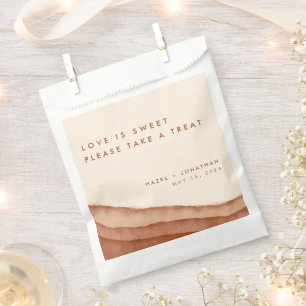 Terracotta Ombre Minimalist Boho Wedding Favour Bag