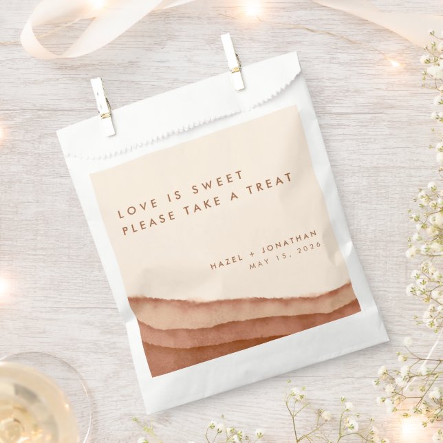 Terracotta Ombre | Minimalist Boho Wedding Favour  Bag (Clipped)