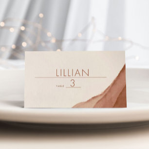 Terracotta Ombre   Minimalist Boho Wedding Place  Card