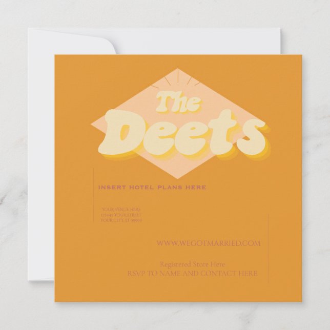 Terracotta Orange Accommodation Enclosure Card (Front)