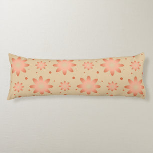 Terracotta orange and sand beige delicate daisy body pillow
