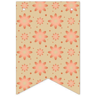 Terracotta orange and sand beige delicate daisy bunting flags