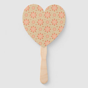 Terracotta orange and sand beige delicate daisy hand fan