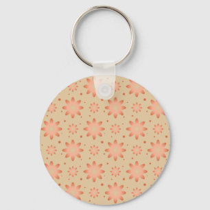 Terracotta orange and sand beige delicate daisy keychain