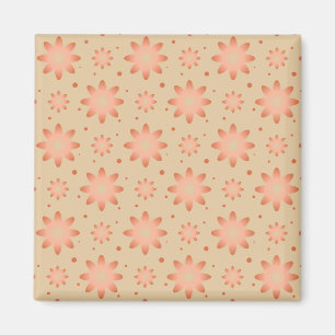 Terracotta orange and sand beige delicate daisy magnet