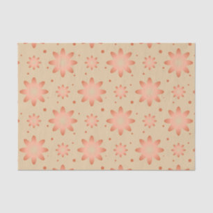 Terracotta orange and sand beige delicate daisy tissue paper