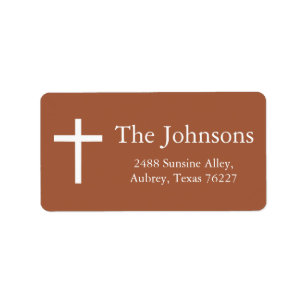 Terracotta Orange Baptism Return Address Label