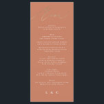 Terracotta Orange Elegant Boho Gold Wedding Menu<br><div class="desc">part of a collection
*not real foil</div>