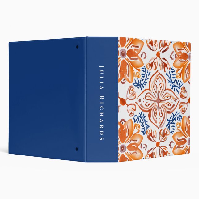 Terracotta orange floral design  binder (Background)