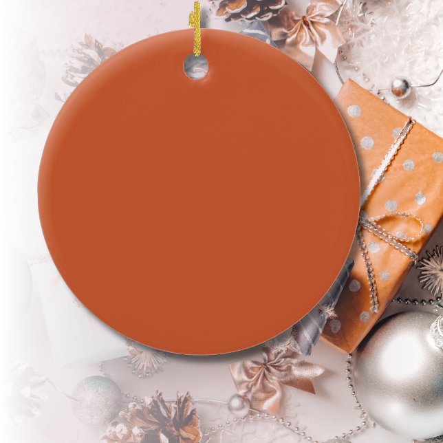 Terracotta Orange Solid Colour Warm & Earthy Desig Ceramic Ornament (Creator Uploaded)
