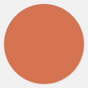 Terracotta Orange Solid Colour Warm & Earthy Desig Classic Round Sticker