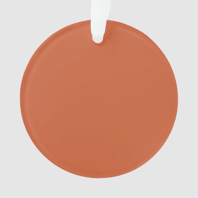 Terracotta Orange Solid Colour Warm & Earthy Desig Ornament (Front)