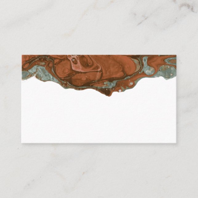 Terracotta Orange & Teal Minimal FLAT Place Card (Front)
