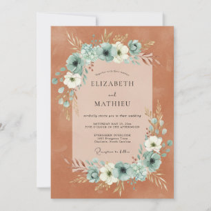 Terracotta Organic Bohemian Wedding Invitation