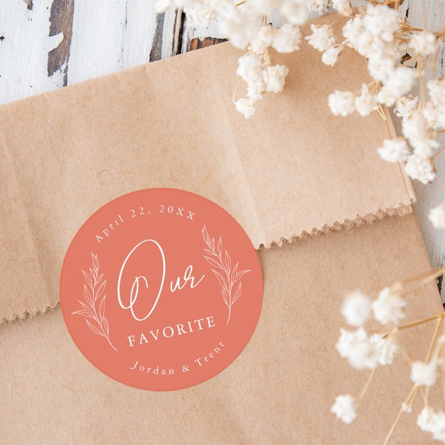 Terracotta Our Favourite Wedding Favour Sticker (Creator Uploaded)