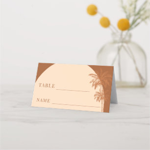 Terracotta Palm Tree Boho Beach Wedding Table Place Card