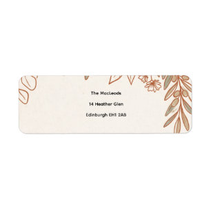 Terracotta Palm Wedding Return Address Label