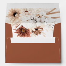 Terracotta Pampas Boho Envelope Solid Colour
