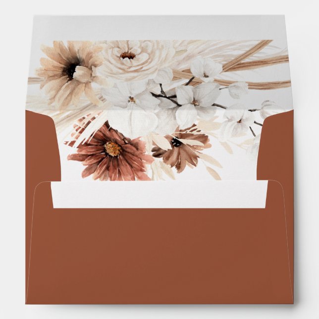 Terracotta Pampas Boho Envelope Solid Colour (Back (Bottom))