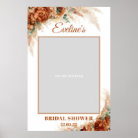 Terracotta pampas grass bridal shower photo prop