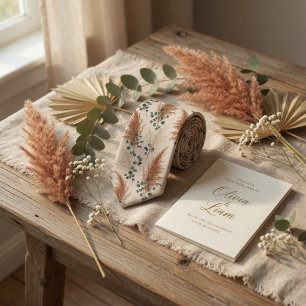 Terracotta Pampas Grass & Eucalyptus Tie