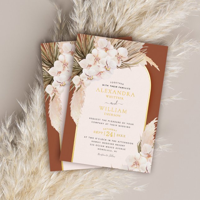 Terracotta Pampas Grass Floral Tropical Wedding (Creator Uploaded)