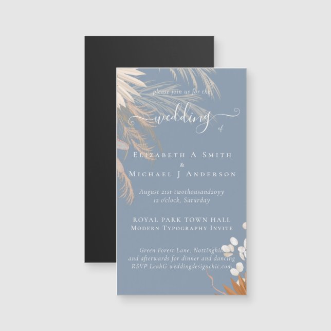 Terracotta Pampas Grass Tropical Wedding (Front/Back)