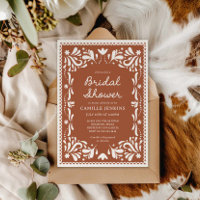 Terracotta Papel Picado Bridal Shower Invitation