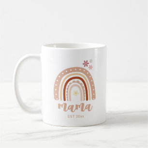 Terracotta Pastel Boho Rainbow Mama Established  Coffee Mug