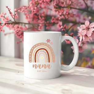 Terracotta Pastel Boho Rainbow Nana Established  Coffee Mug
